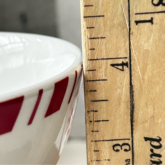🌴Joy Candy Cane Serving/Candy Red and White Holiday Bowls - Set of Two - Picture 6 of 9